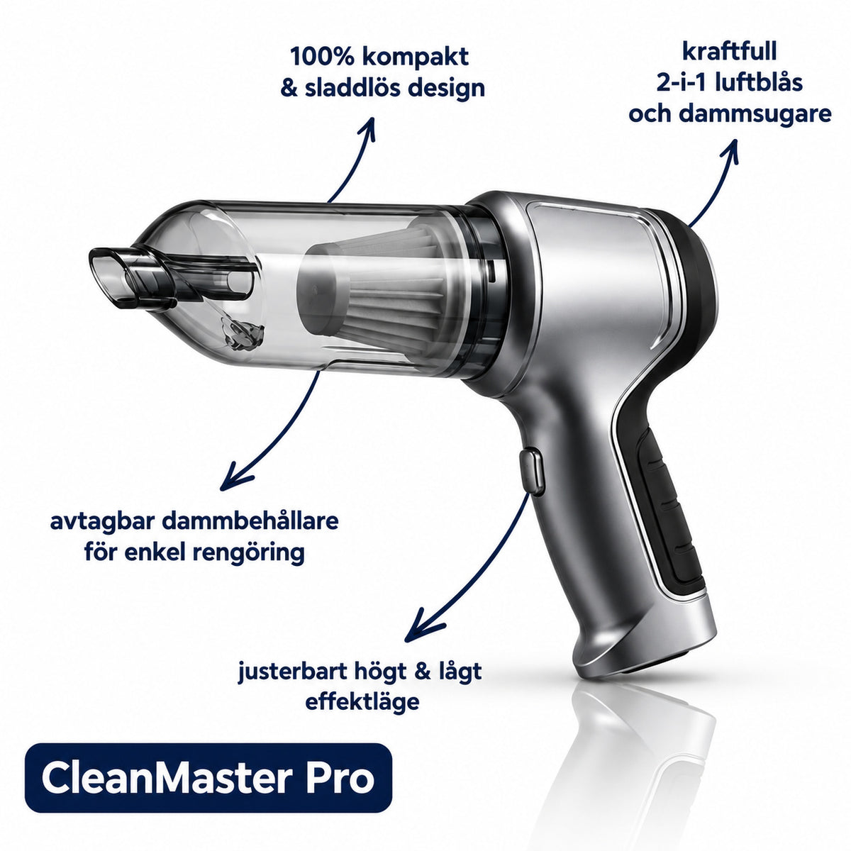 CleanMaster Pro - Smart Dammsugare + Blåsfunktion För Bil